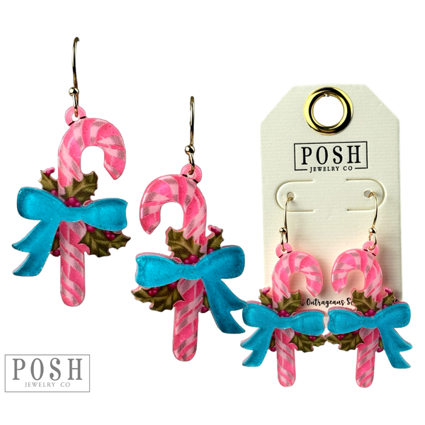 Candy cane earring: Pink