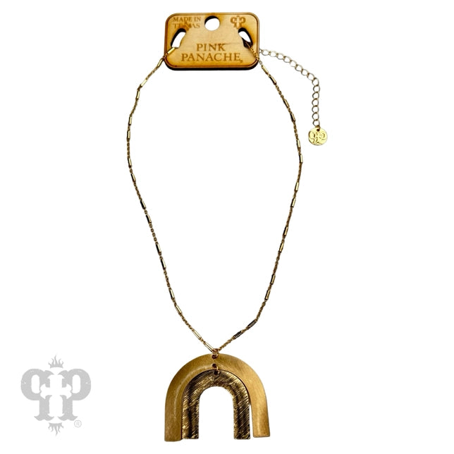 Metallic arch necklace,  Silver, Gold