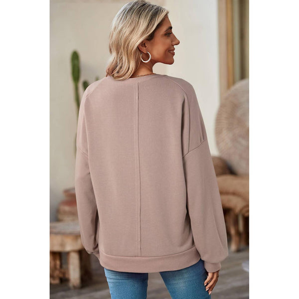 Floral Peace Symbol Drop Shoulder Sweatshirt