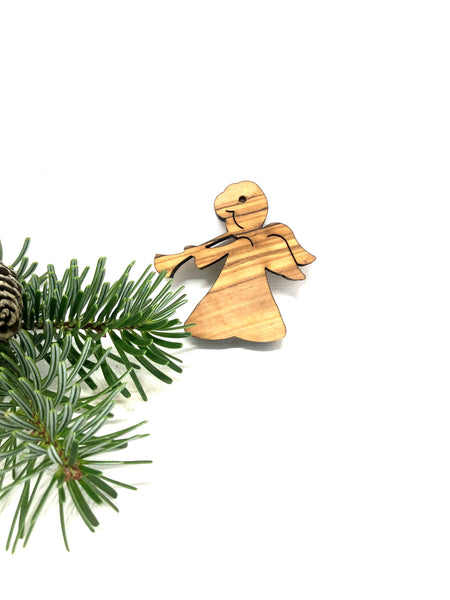 Angel III as a Christmas tree pendant made of olive wood, shipped from Germany