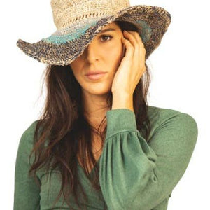 Natural Hemp Sun Hat with Brown & Grey Brim