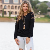 Game Day Long Sleeve Leopard Cut Top