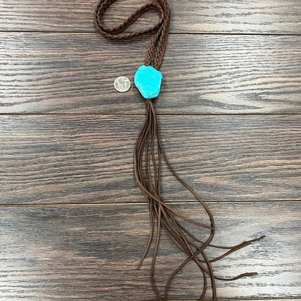 Handmade Bolo Turquoise Tassel Necklace