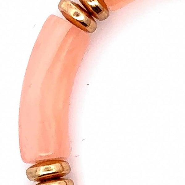 Formica & Gold Plate Bead Bracelet, Pink