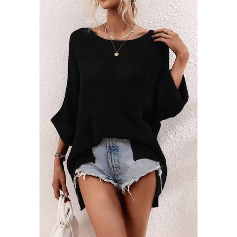 Black Knit Blouse
