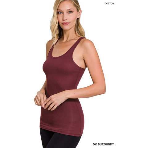 Stretchy Ribbed Knit Racerback Tank