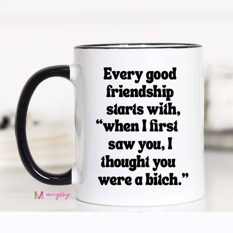 Every Good Friendship Funny Coffee Mug: 11oz