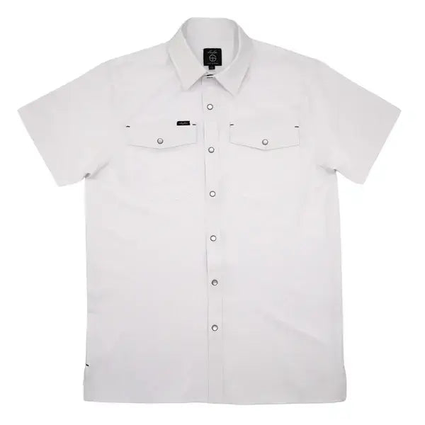 SanJac Outdoor Pearl Snap Mens Shirt In White