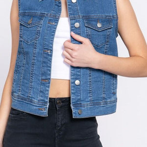 Stretch Denim Vest