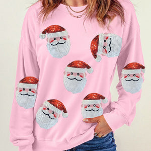 Santa Claus Sequin Graphic Sweatshirt