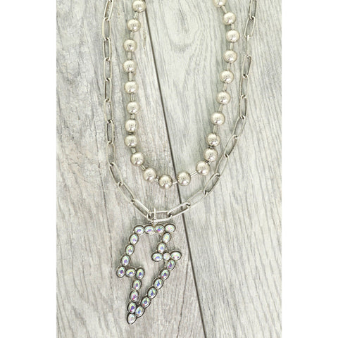Double Western Lightning Pendant Necklace Set