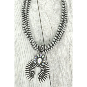 Western Multi Layer Squash Blossom Necklace