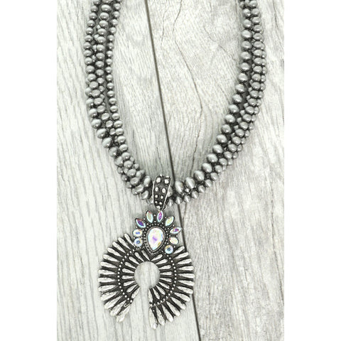 Western Multi Layer Squash Blossom Necklace