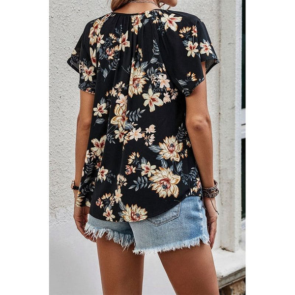 Lotus Leaf Sleeve Women's Blouse