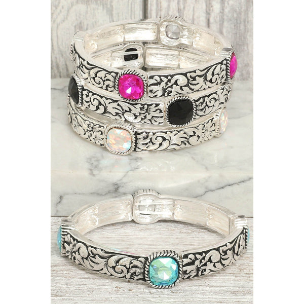 Western Crystal Stretch Bracelet