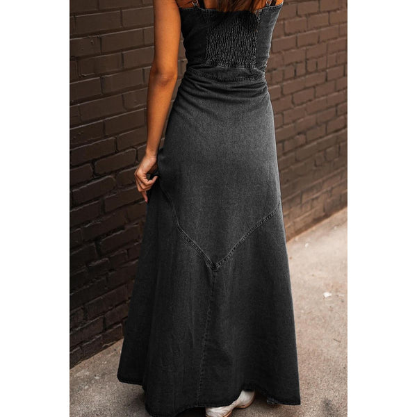 Button-Down Denim Maxi Dress