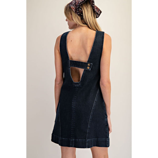 Mineral/soft Washed Open Back Mini Dress