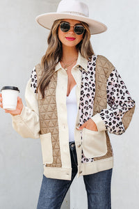 Waffle Quilted Patchwork Button Front Jacket