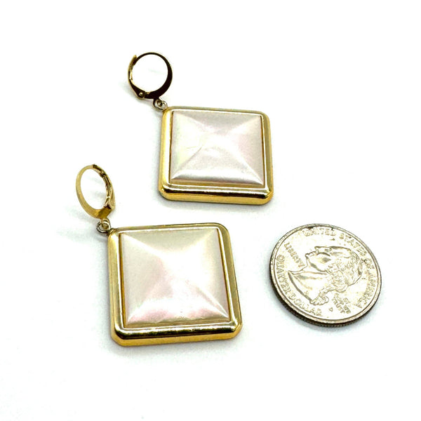 Bezel Pearliest Diamante Cuff Earrings: Cream