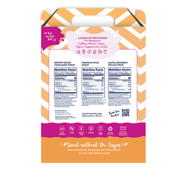 Jordan's Skinny Mixes - Fall Favorites Syrup Trio - Sugar Free Gift Set