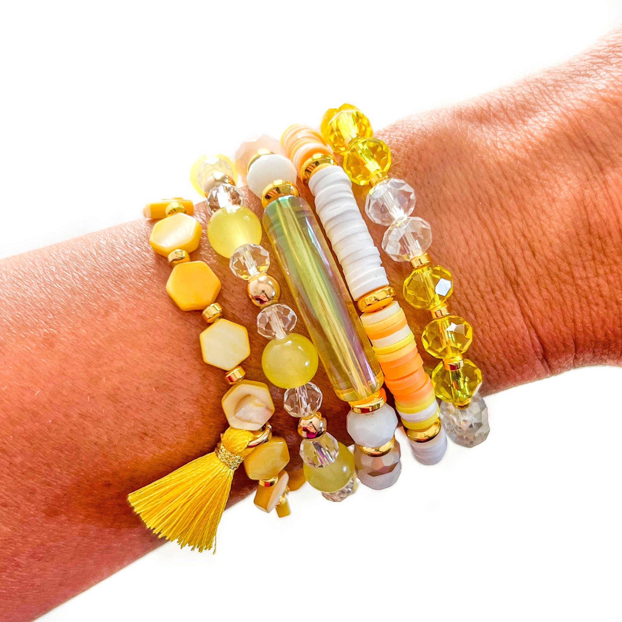 Lemon Yellow Bracelet Stack