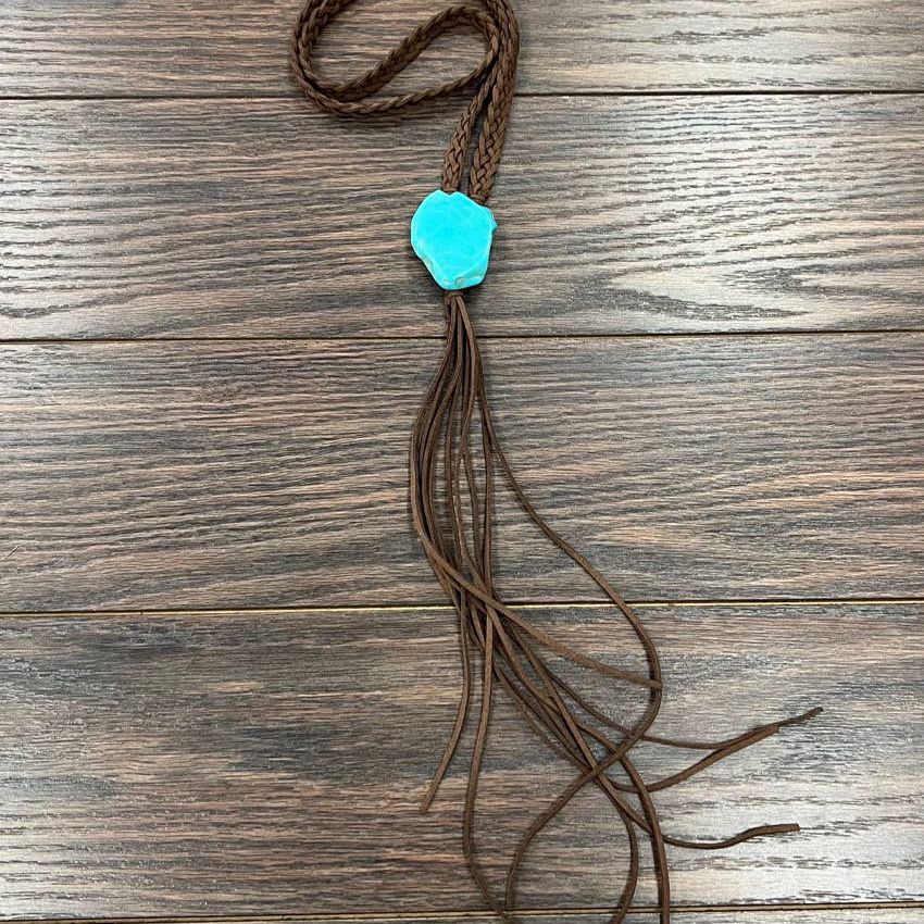 Handmade Bolo Turquoise Tassel Necklace