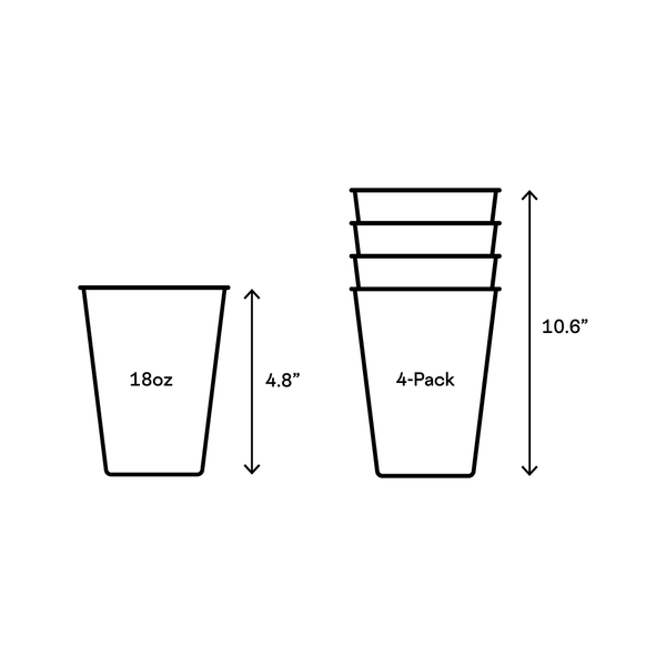 CORKCICLE - Eco Stacker - 18oz 4 - Pack - Gloss White