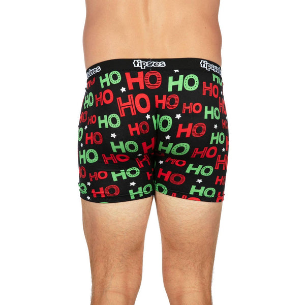 Men’s Red and Green Ho Ho Ho Boxer Briefs: