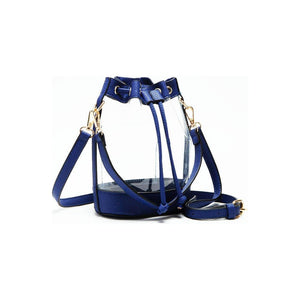 Clear Crossbody Stadium Bucket Bag: Navy