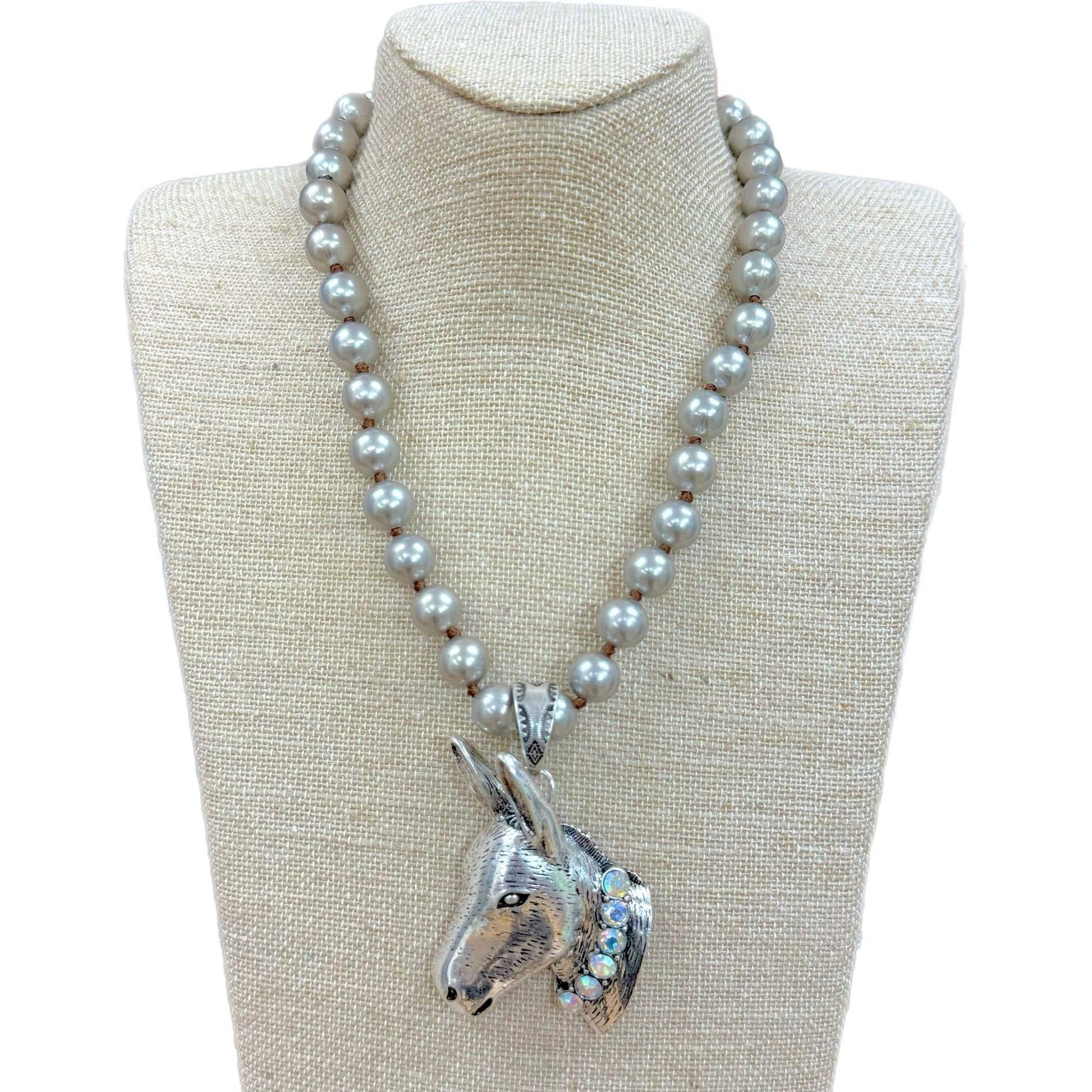 Dash The Donkey" with AB Crystals on Faux Navajo