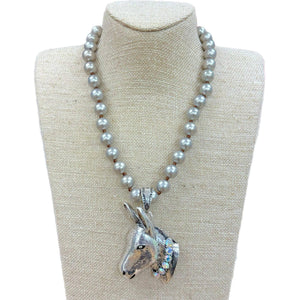 Dash The Donkey" with AB Crystals on Faux Navajo