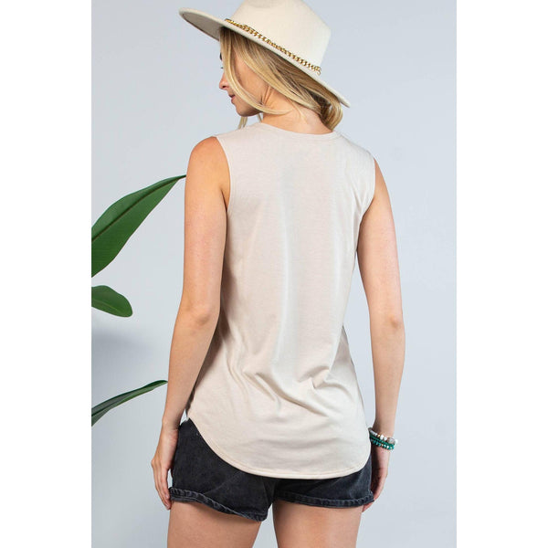Alex Boot Stitch Graphic Sleveless Top