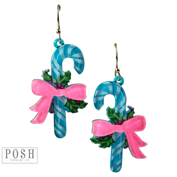 Candy cane earring: Pink