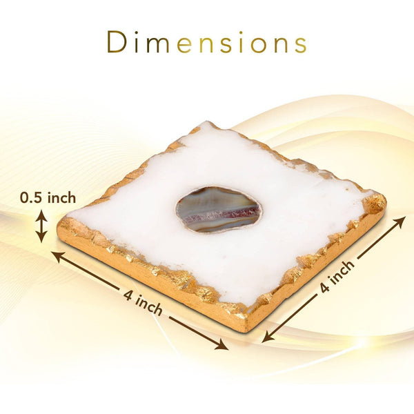 Bezrat - Bezrat Square Marble Coasters for Drinks