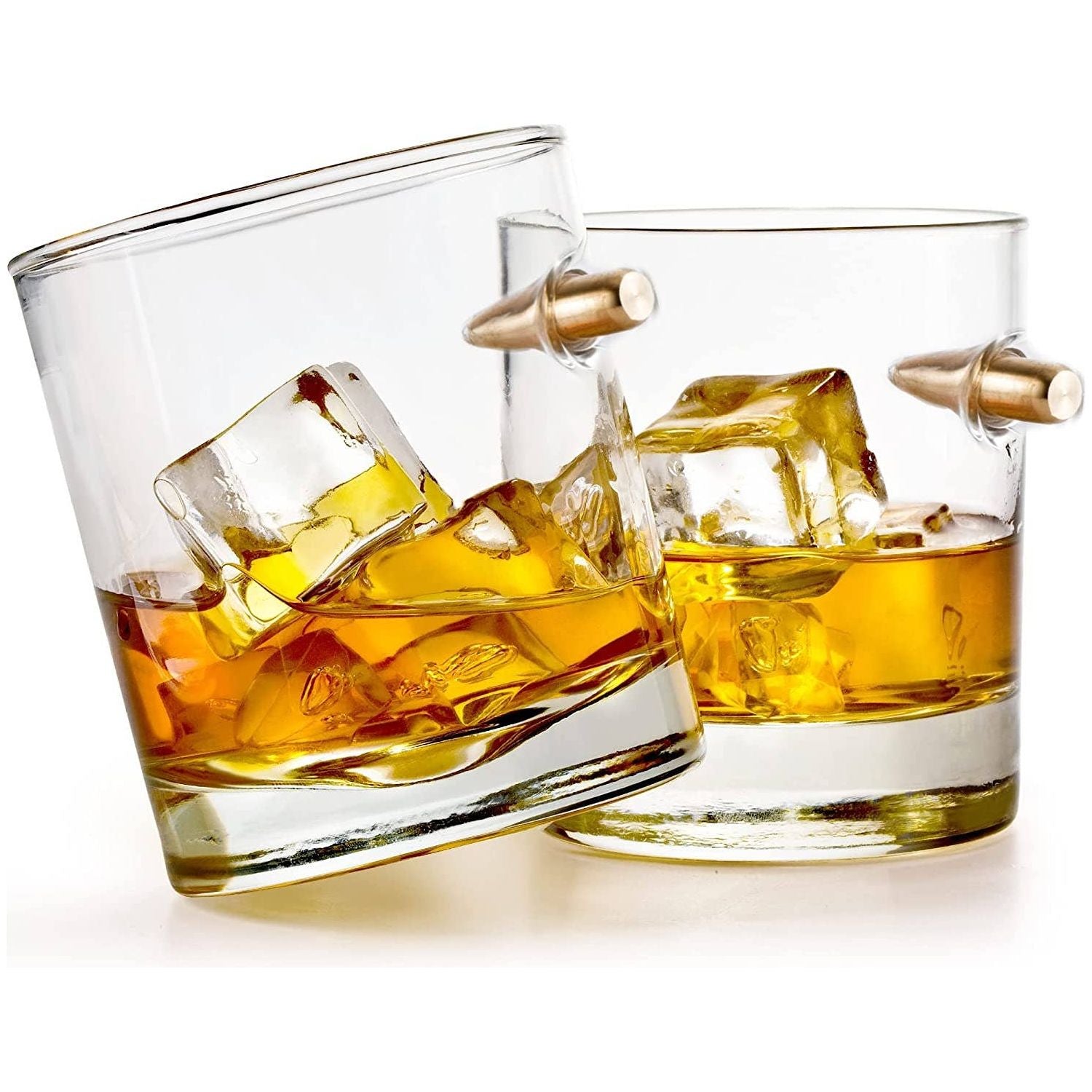 Bezrat - Unique Whiskey Glass Cool Drinking Glasses 12 oz