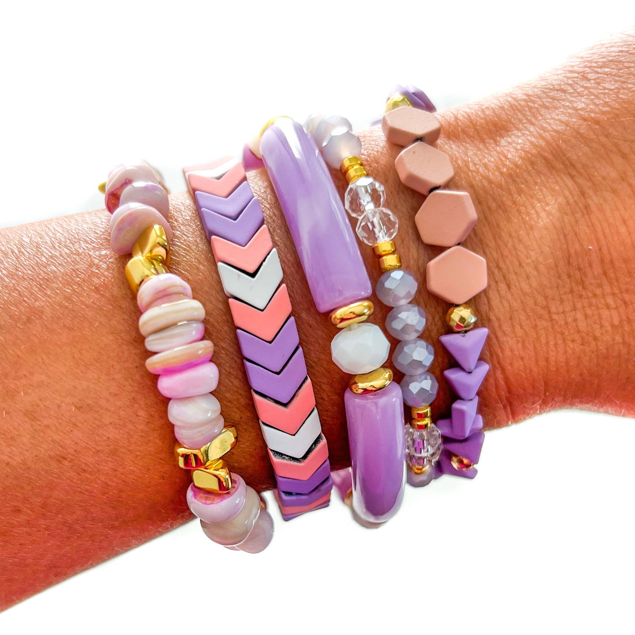 Cotton Candy Purple & Pink Bracelet Stack