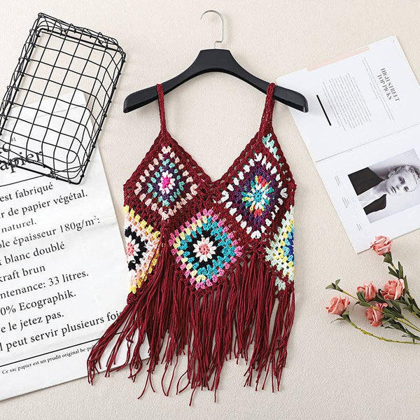 Handmade Bohemian Crochet Design Camisole, Purple