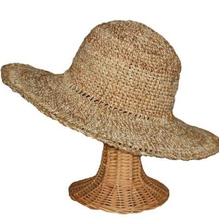 Hemp Sun Hat, Jute Sun Hat with Wide Brim