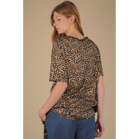 Oversized Leopard Printed Knit Top