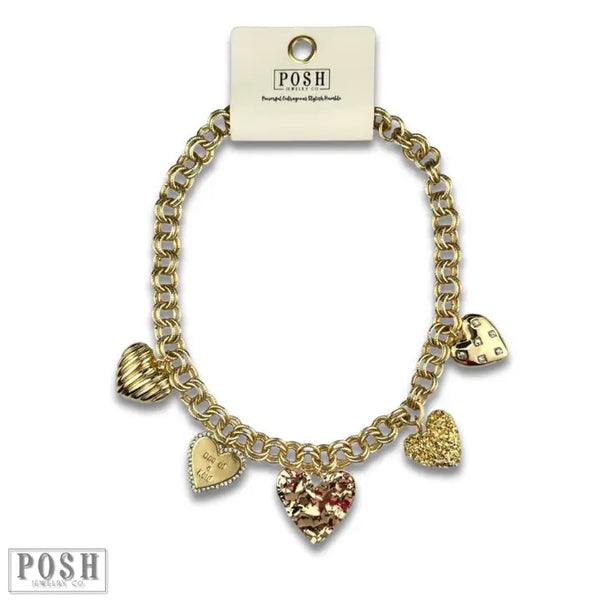 Double heart charm earring: And matching Gold Necklace
