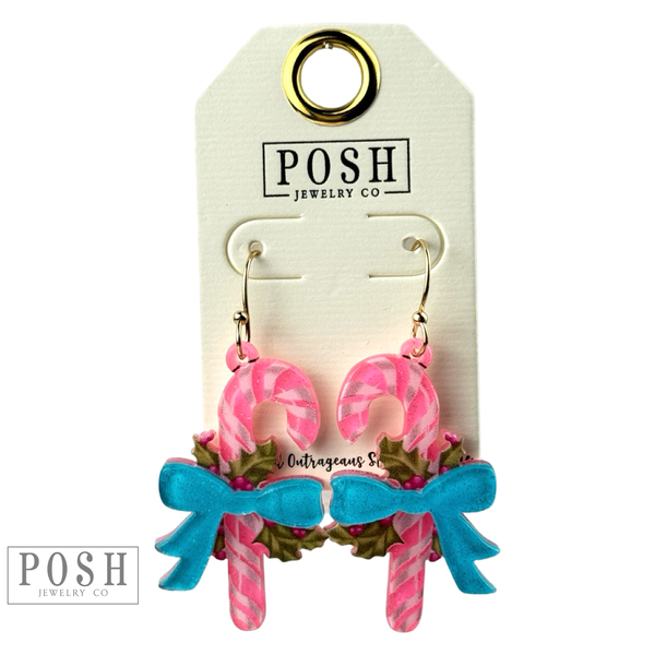 Candy cane earring: Pink