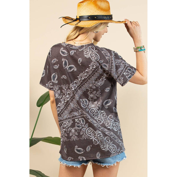 Bandana Print Short Sleeve T-Shirt