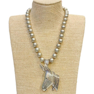 "Dash The Donkey" Pendant on Faux Navajo Pearl Necklace