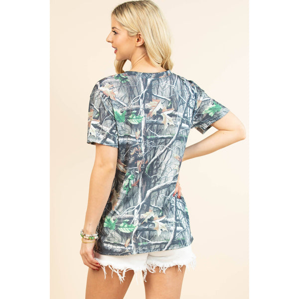Forest Camo Print Short Sleeve T-Shirt