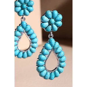 Semi Stone Teardrop Earrings