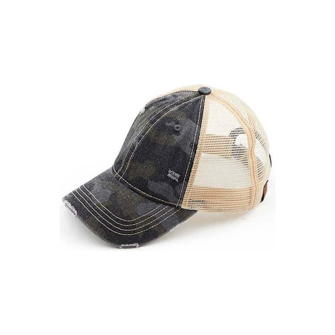 C.C Camouflage Pattern Baseball Cap with Mesh