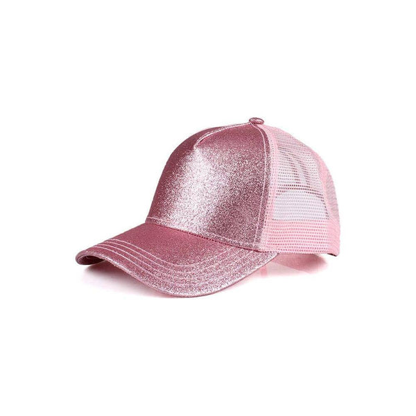 C.C Glitter Ponytail Mesh Back Baseball Cap