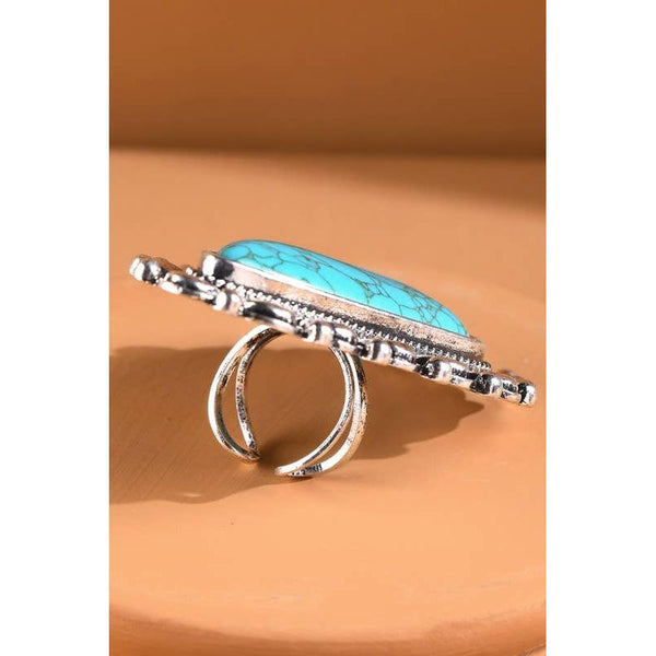 Western Teardrop Cuff Ring: