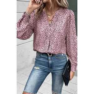 Long sleeve printed top: Pink
