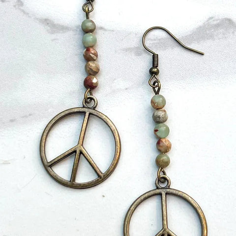 Peace Earrings Imperial Jasper